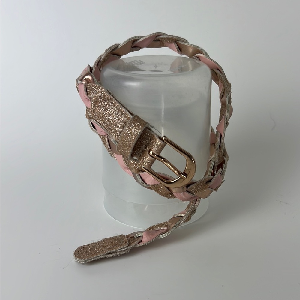 OSHKOSH Kids Braided Pink and Gold Belt